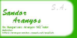 sandor aranyos business card